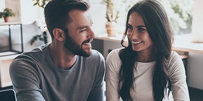 couple smiling at each other