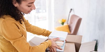 woman packing box