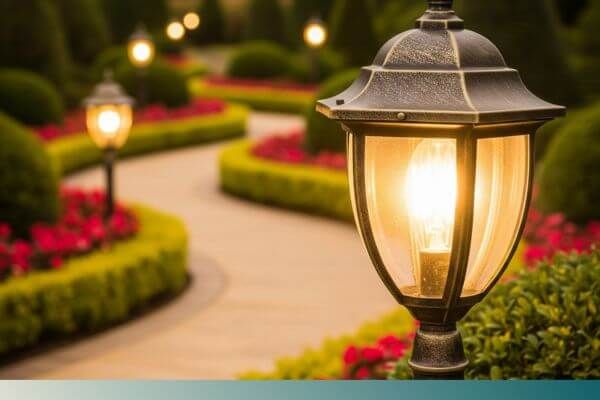A close-up shot of an elegant path light fixture, with a soft, warm glow that illuminates a walkway in a well-maintained garden, emphasizing safety and aesthetics. A close-up shot of an elegant path light fixture, with a soft, warm glow that illuminates a walkway in a well-maintained garden, emphasizing safety and aesthetics.
