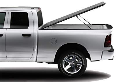 Silver truck with bed cover