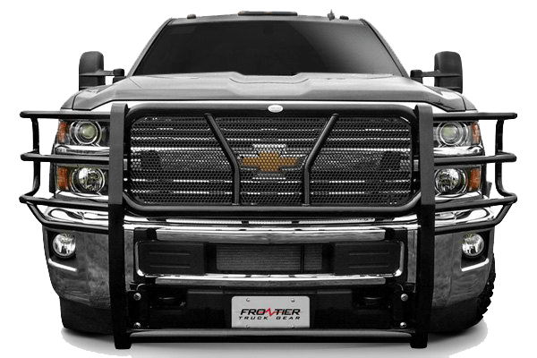 Aftermarket grill guard on truck