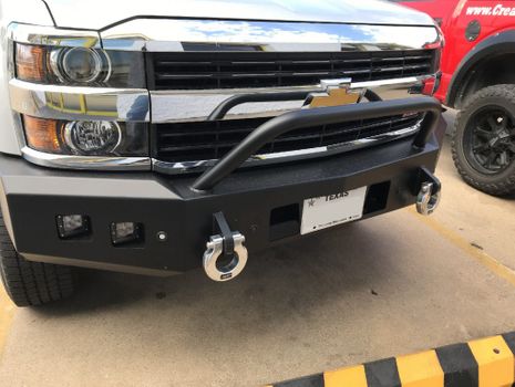 Truck with aftermarket bumper