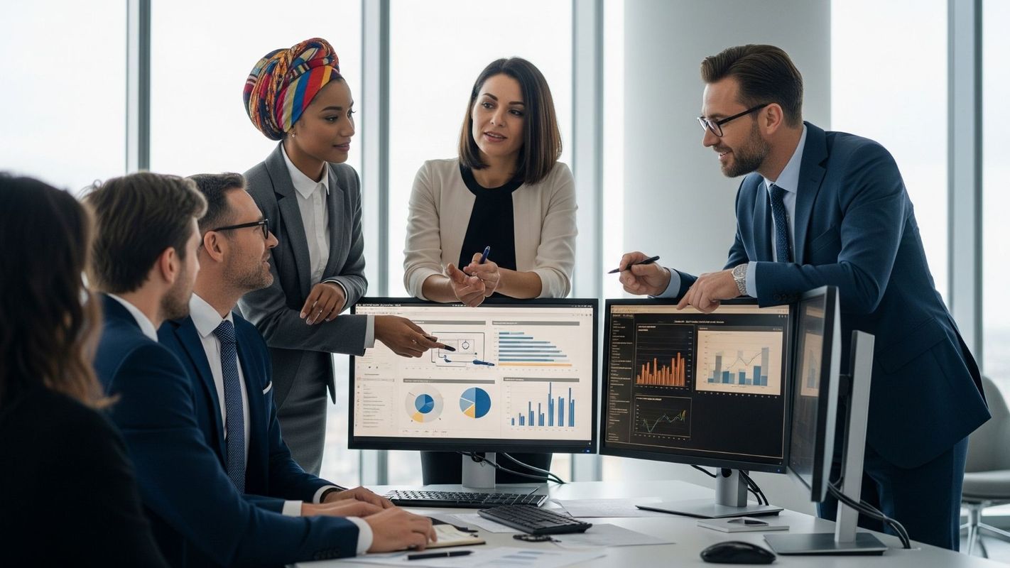 A diverse team of professionals collaborating in a modern office, representing strategic investment partnerships.