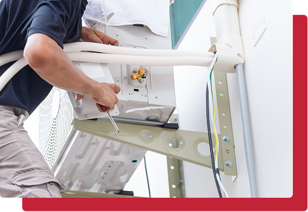 image of a new air conditioner being installed