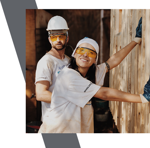 worker building a house