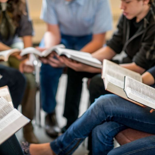 People circled around at a Bible study