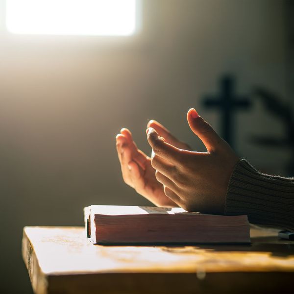 man studying bible