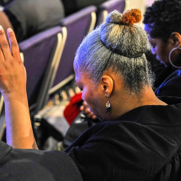 woman in church