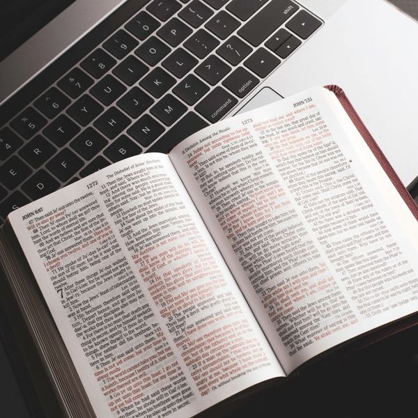 bible on laptop