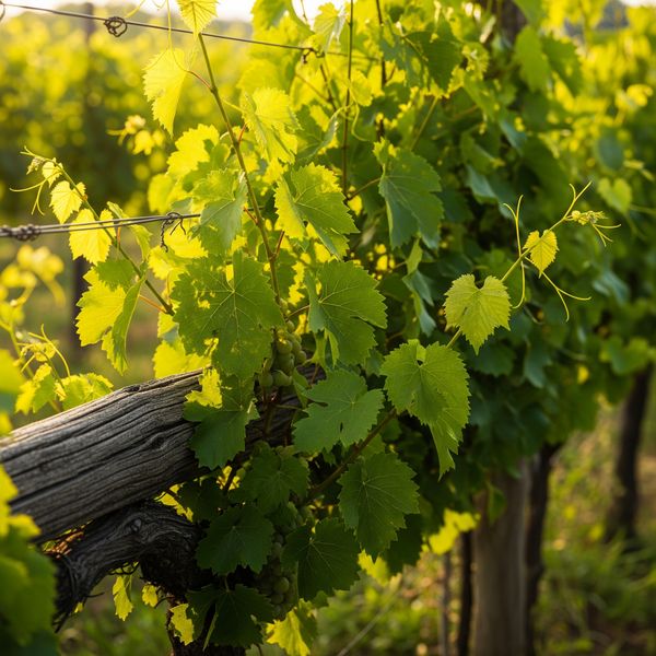 Close-up of healthy grapevines on a trellis, symbolizing abiding in Christ. Close-up of healthy grapevines on a trellis, symbolizing abiding in Christ.