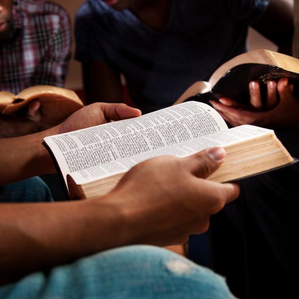 People reading a bible