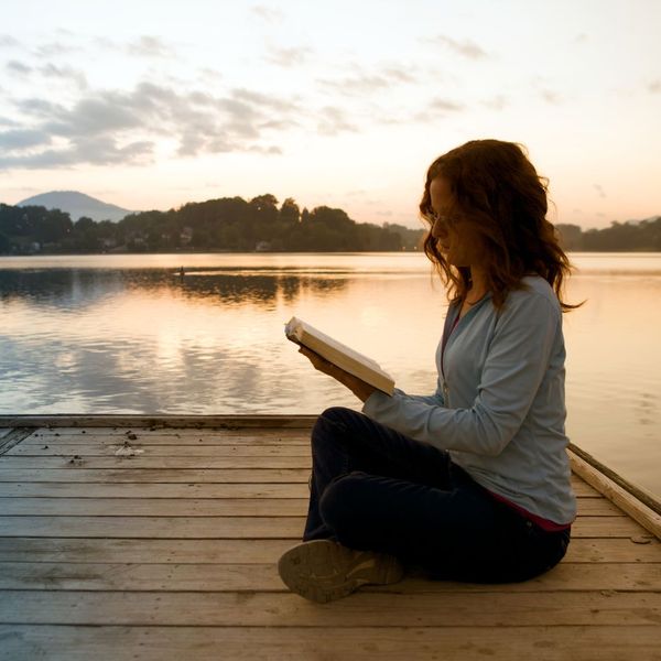 woman reading bible