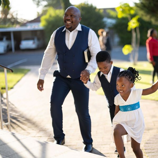 family going to church