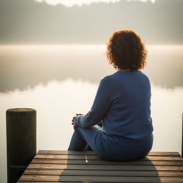 A person in quiet contemplation by a calm lake, representing refreshing in God's presence. A person in quiet contemplation by a calm lake, representing refreshing in God's presence.