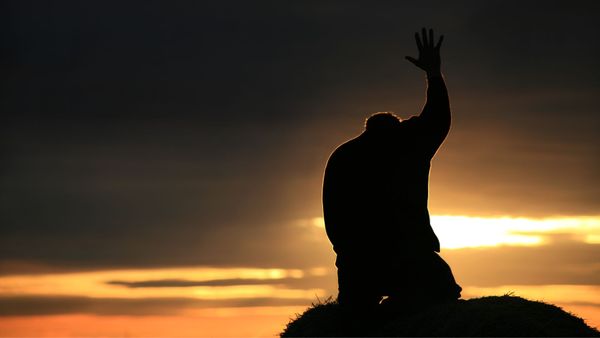 praying at sunrise 