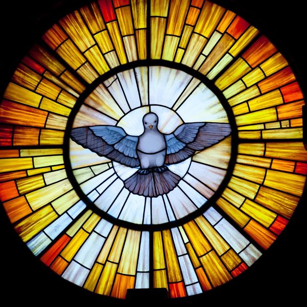 Holy Spirit stained glass window