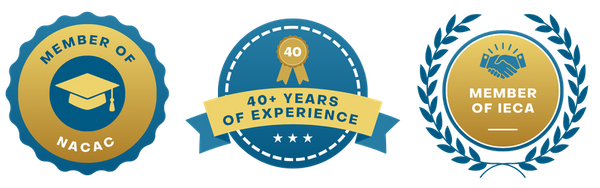 Member of NACAC (National Association for College Admission Counseling)

40+ years of experience

Member of IECA (Independent Educational Consultants Association)