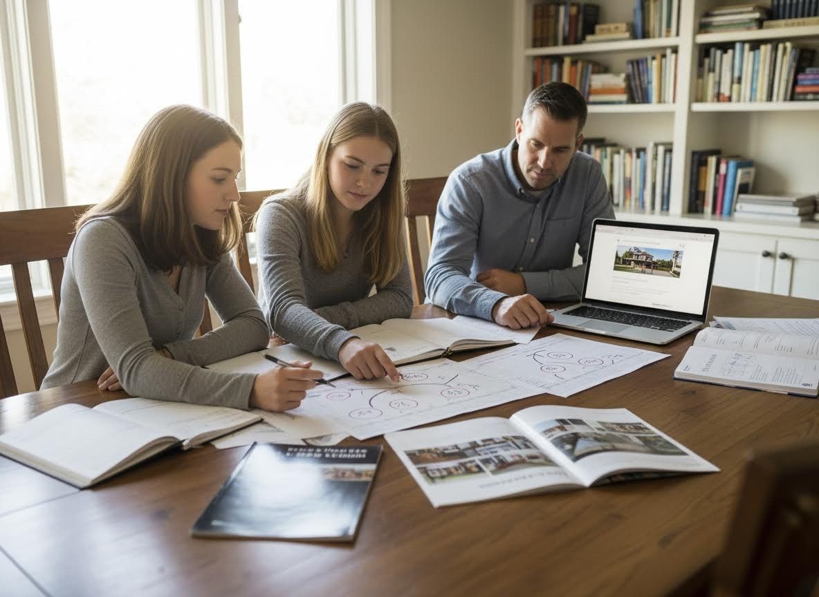 Family Reviewing Home Design Plans