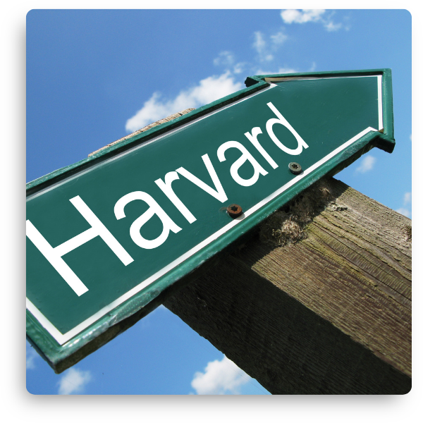 Street sign pointing toward Harvard
