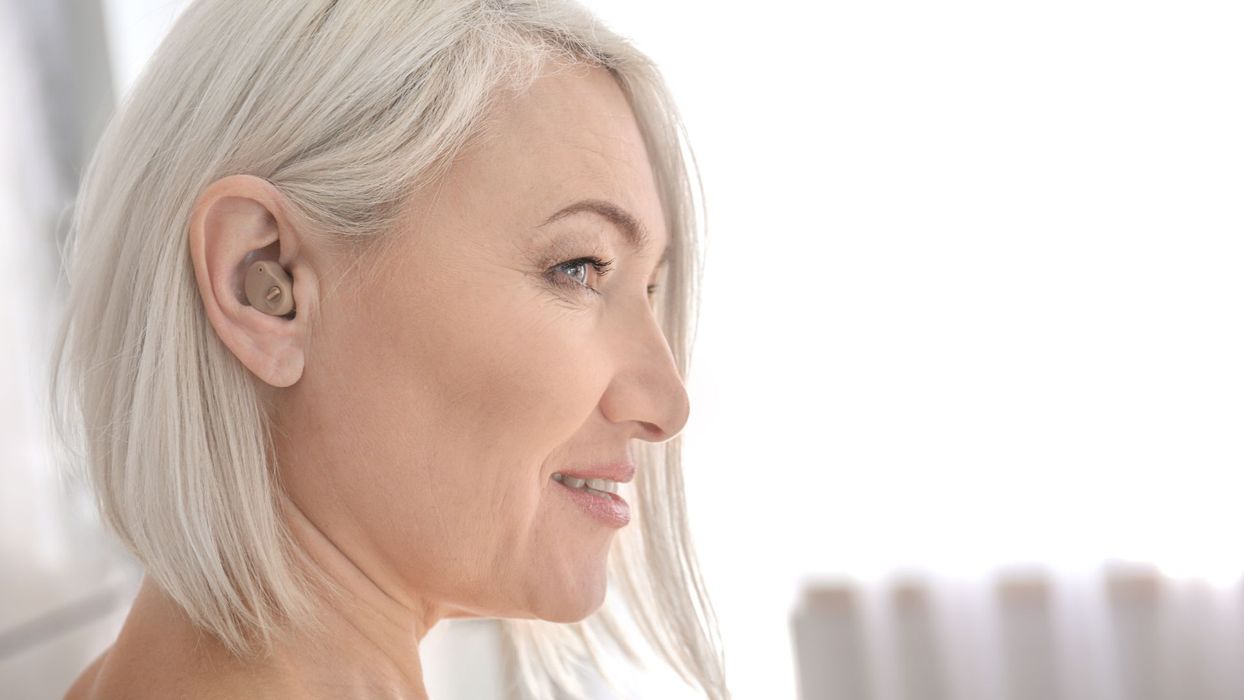 woman with hearing aid