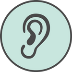 Hearing/ear icon.