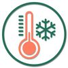 low thermometer and snowflake icon