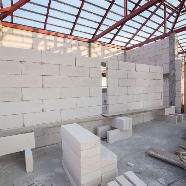 concrete blocks during construction