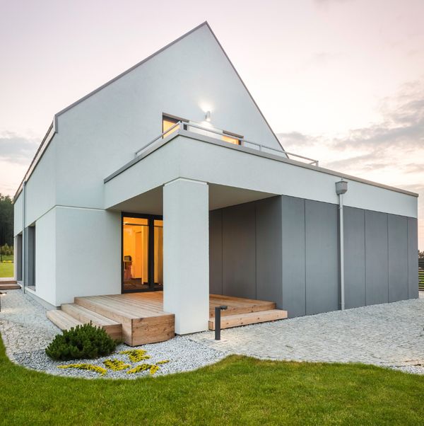 A beautiful modern concrete house exterior