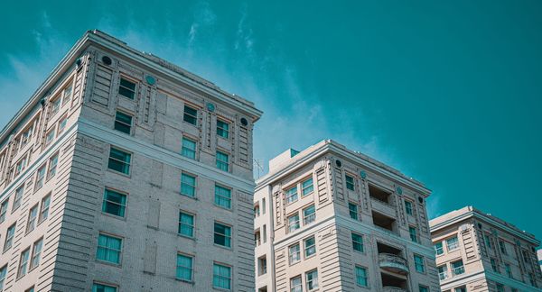 Concrete apartment buildings