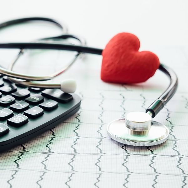 calculator and stethoscope