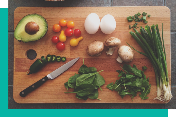 Cutting board with fresh ingredients Cutting board with fresh ingredients