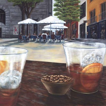El Aperitivo oil painting