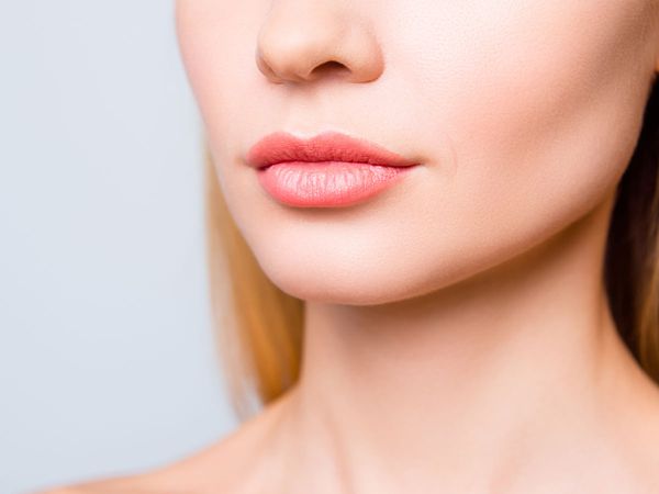 Woman with botox in jaw
