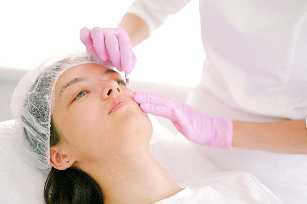 a woman receiving botox