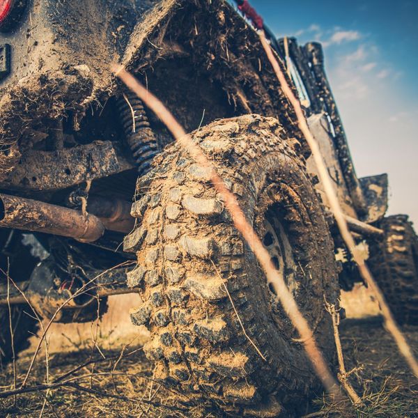 muddy jeep wheel