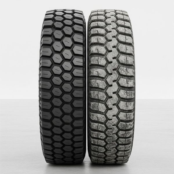 A new and old tire