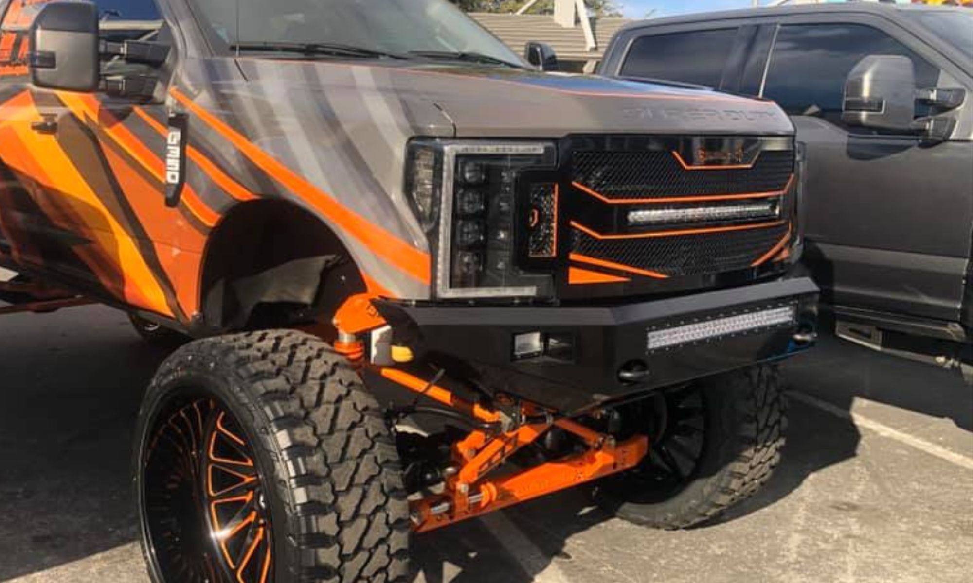 lifted truck with off roading accessories