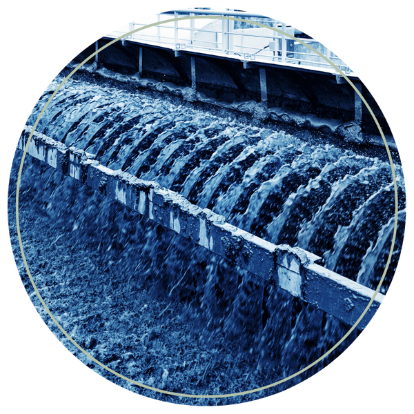 Water flowing at treatment center