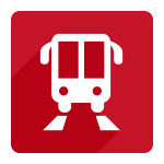 white train icon on red square