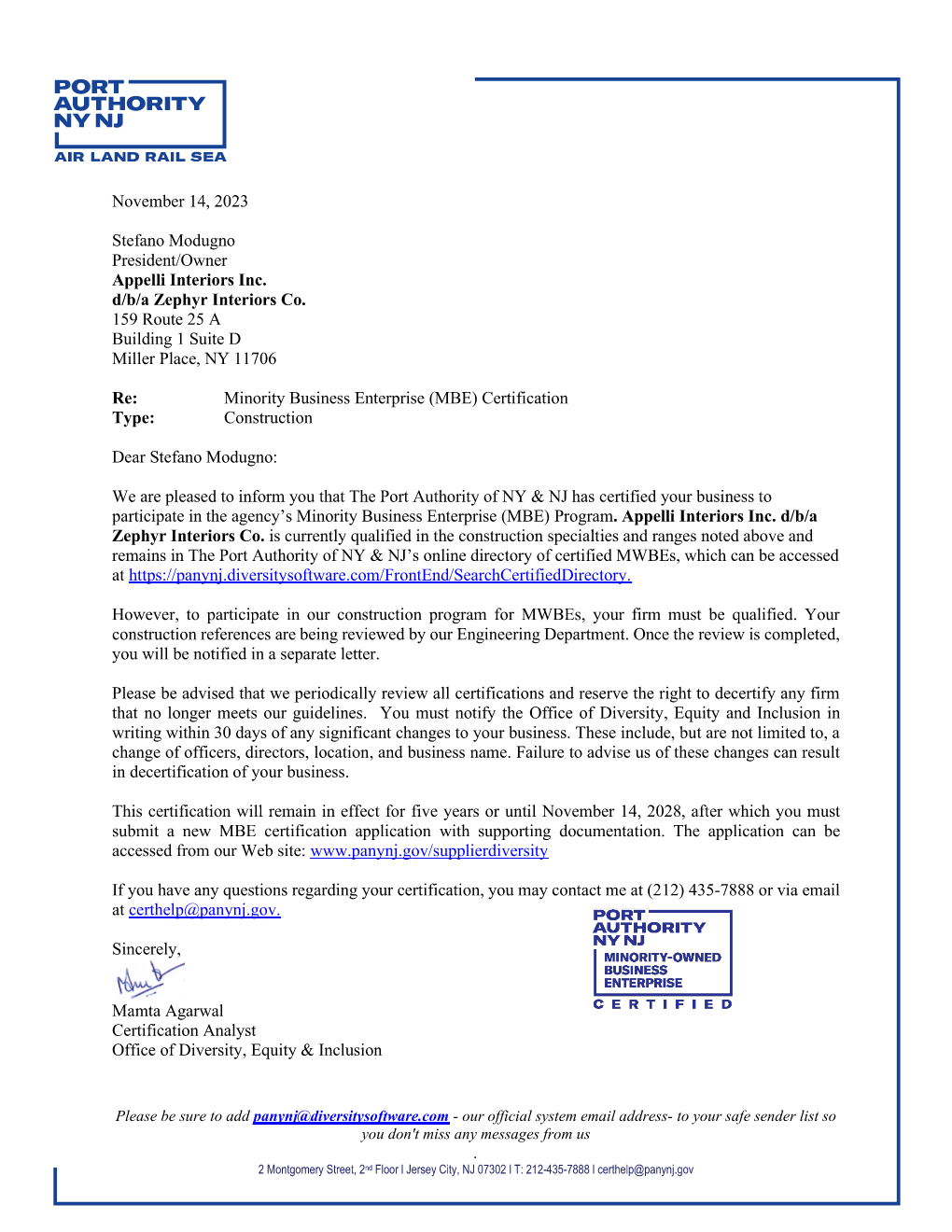MBE Certification Letter Port Authority NY NJ.png