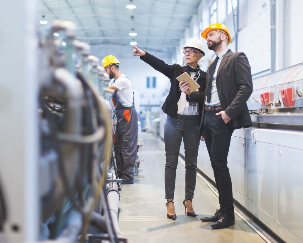 Workspace safety experts at a factory