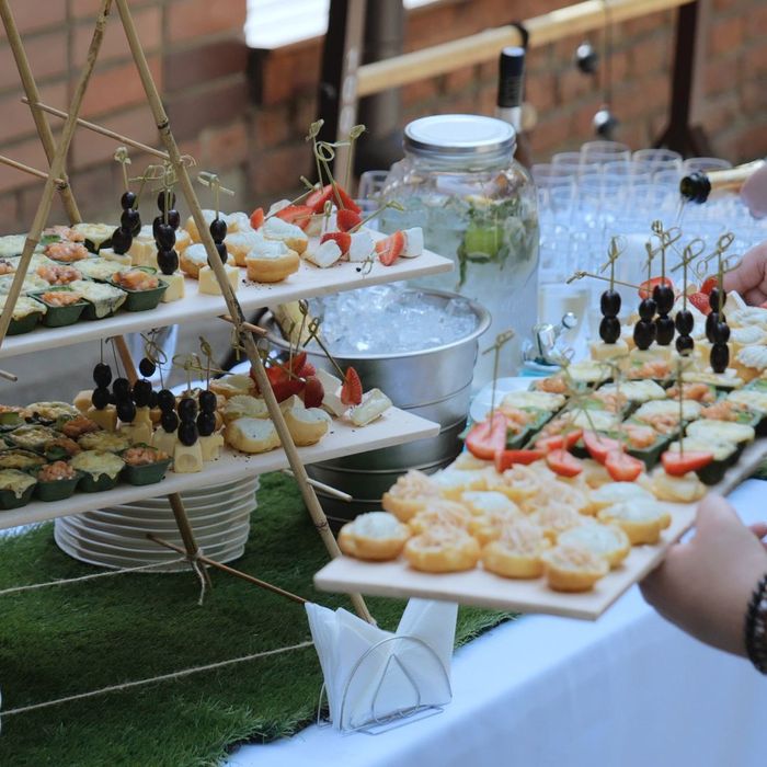 platters of food at summer event platters of food at summer event