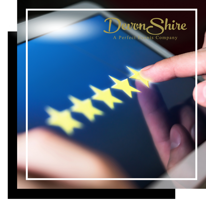 Person giving a five-star rating