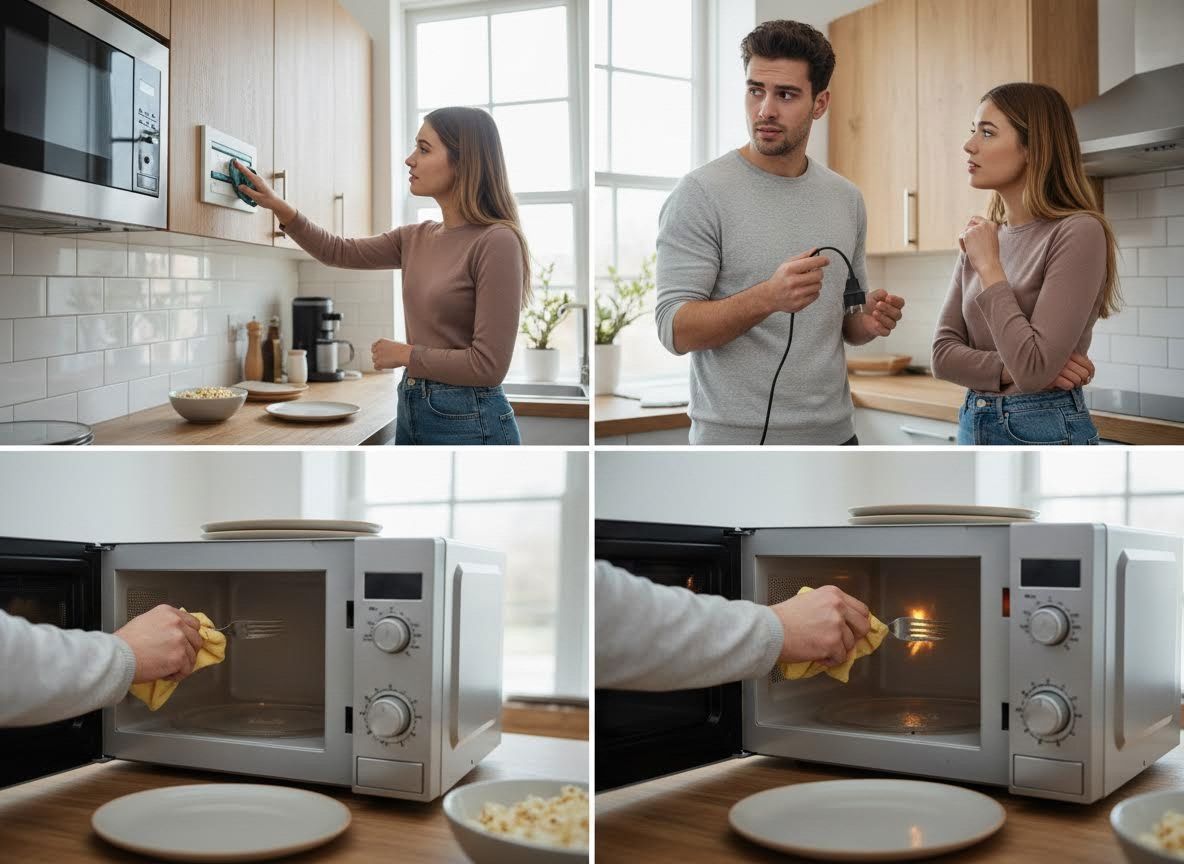 Microwave Safety Warning: Metal in Appliance
