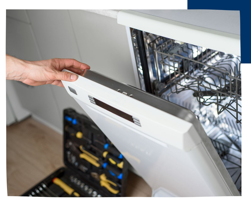 man opening dishwasher