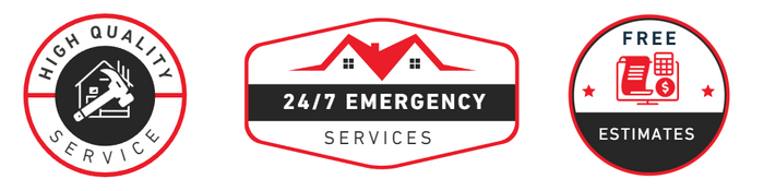 Badge 1: 24/7 Emergency Services  Badge 2: Free Estimates  Badge 3: High Quality Service