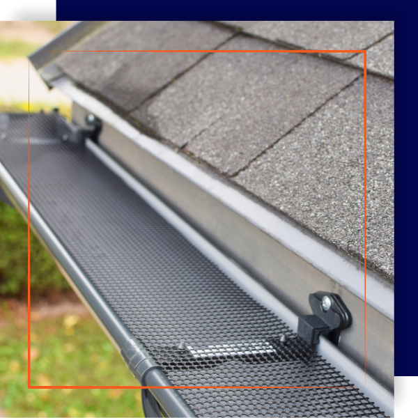 Gutter with newly installed gutter huards.