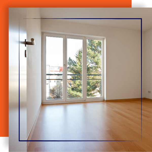 Freshly cleaned commercial windows of an apartment.