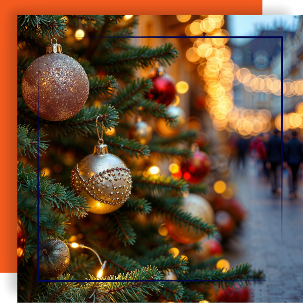 Commercial holiday decor and lighting.