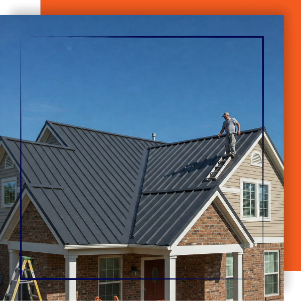 Contractor in residential roof.